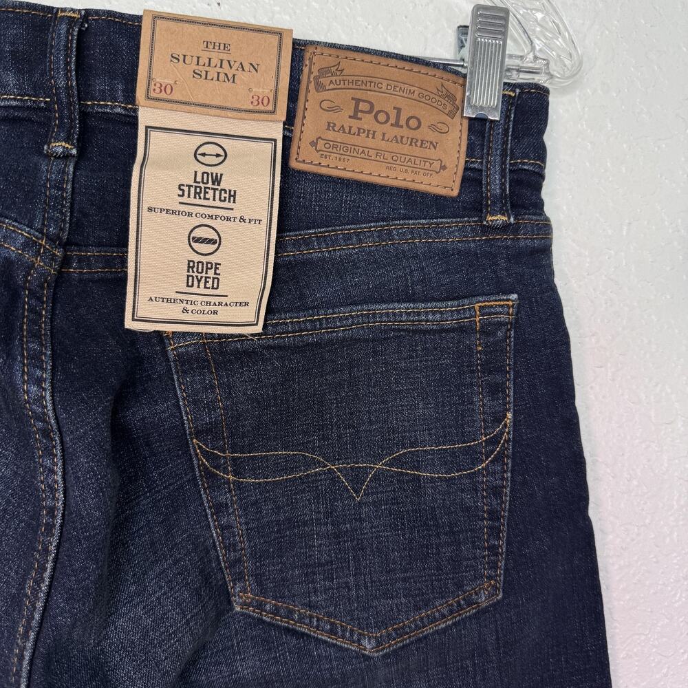 Polo Ralph Lauren Jeans Mens 30 X 30 The Sullivan Slim Dark Wash Stretch Denim - Picture 5 of 10
